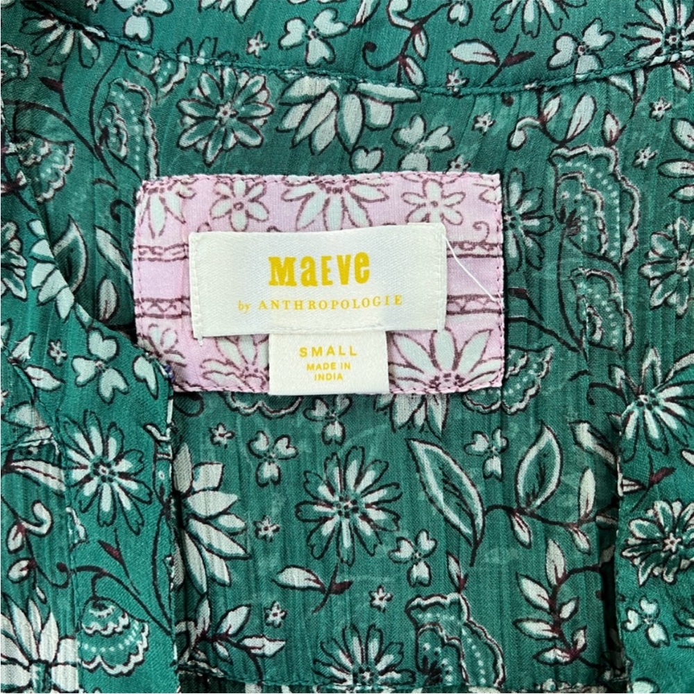 Anthropologie Maeve Adrian Dress Tunic Sheer with Slip Attached Size Small 💚🎀 - Picture 9 of 9